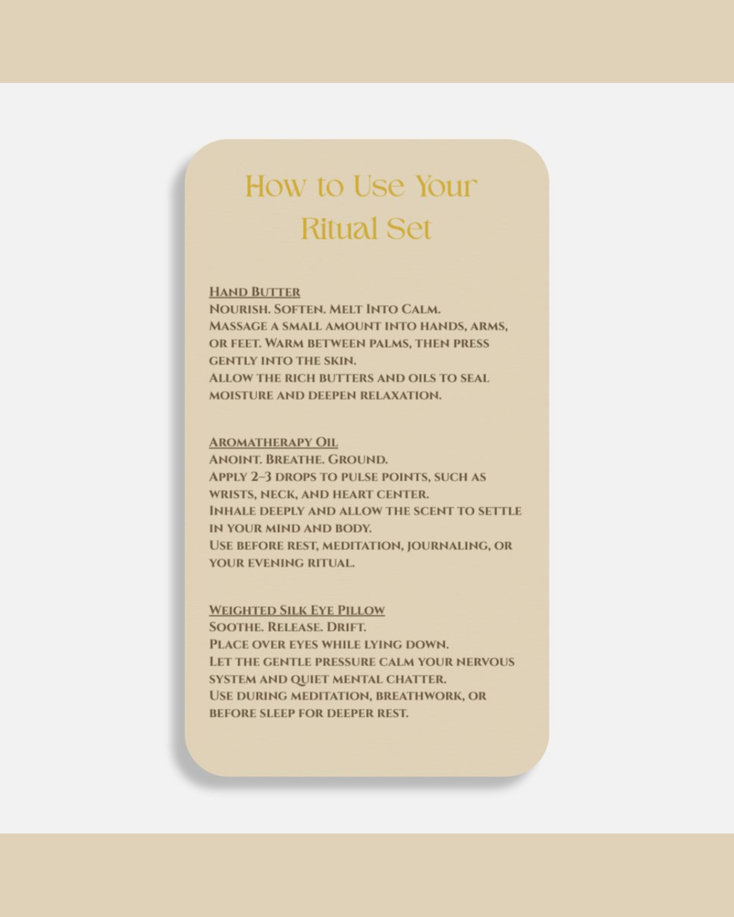 Sacred Sleep & Renewal Set (Eye Pillow, Aromatherapy Oil, Hand butter)