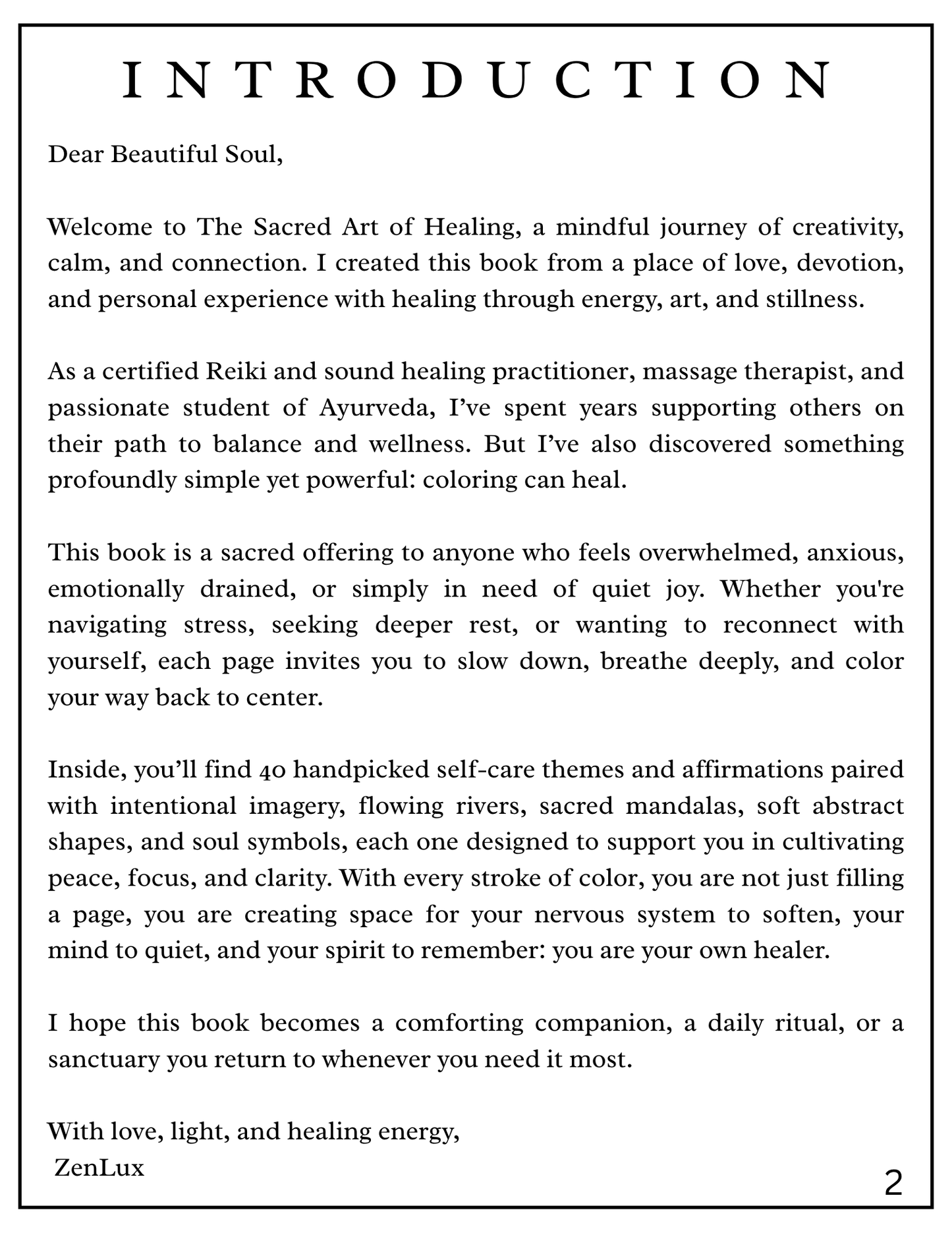 The Sacred Art of Healing (Coloring Book)