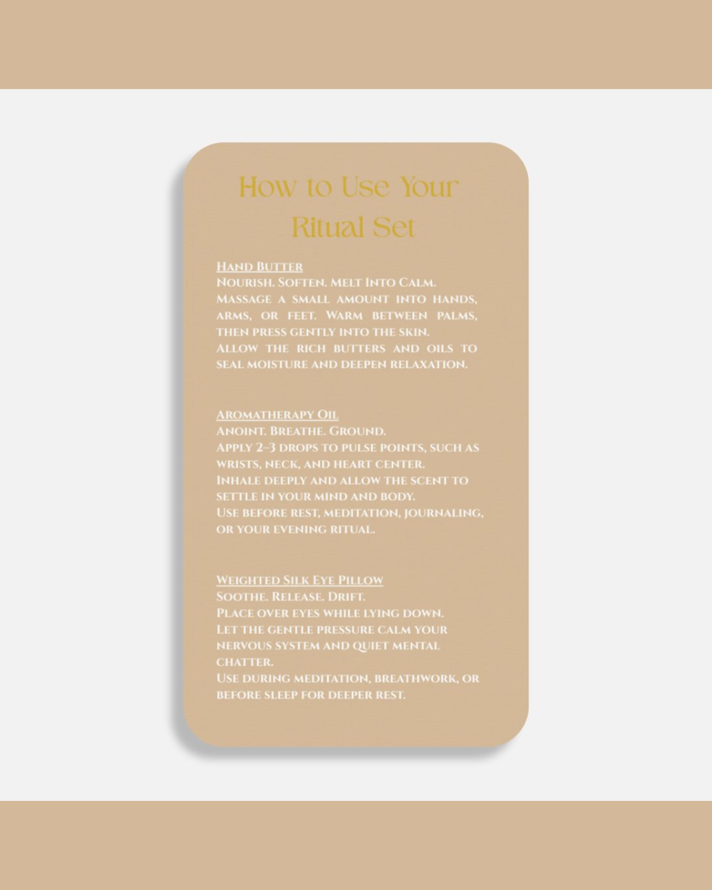 Tranquil Dreams Set (Eye Pillow, Aromatherapy Oil, Hand Cream)