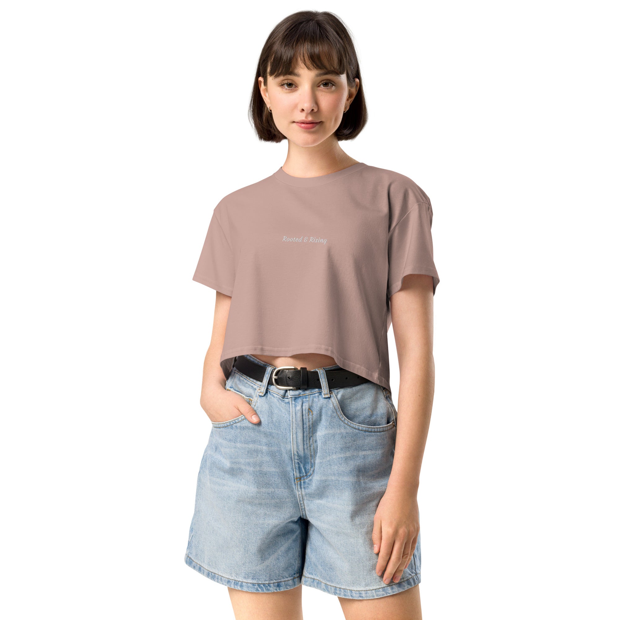 Rooted & Rising — Women’s Embroidered Crop Top (Zenlux by Sami Collect
