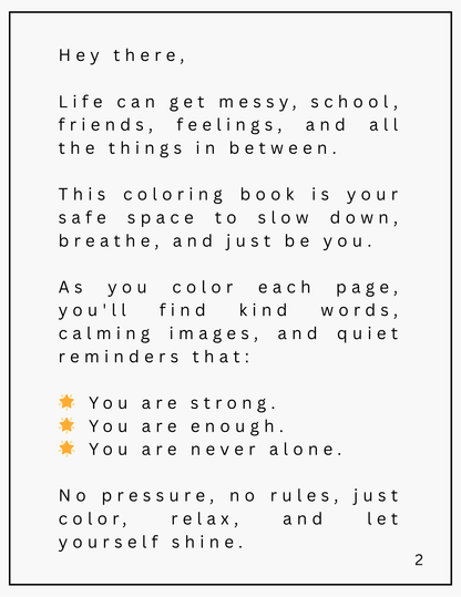 COLOR YOUR CONFIDENCE (coloring pages for preadolescents (ages 9–13))