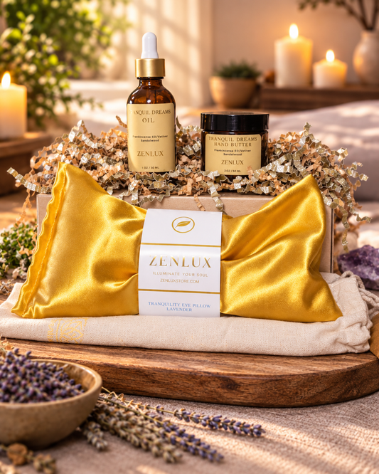 Tranquil Dreams Set (Eye Pillow, Aromatherapy Oil, Hand Cream)