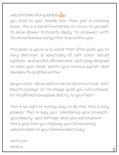 FEMENINE/GODDESS Coloring Book