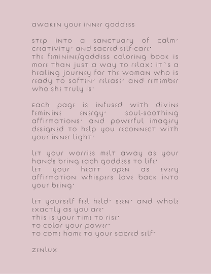 FEMENINE/GODDESS Coloring Book