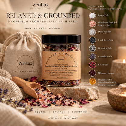 RELAXED & GROUNDED – Magnesium Aromatherapy Bath Salt
