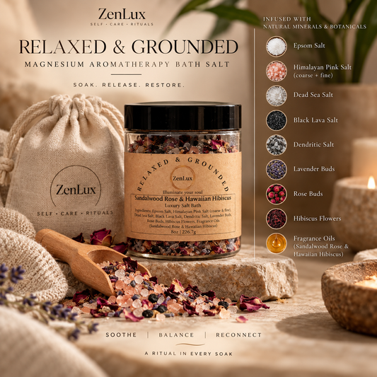 RELAXED & GROUNDED – Magnesium Aromatherapy Bath Salt