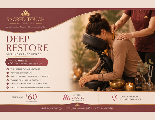 Sacred Touch™ Deep Restore | Premium Workplace Wellness Ritual (20-minutes)
