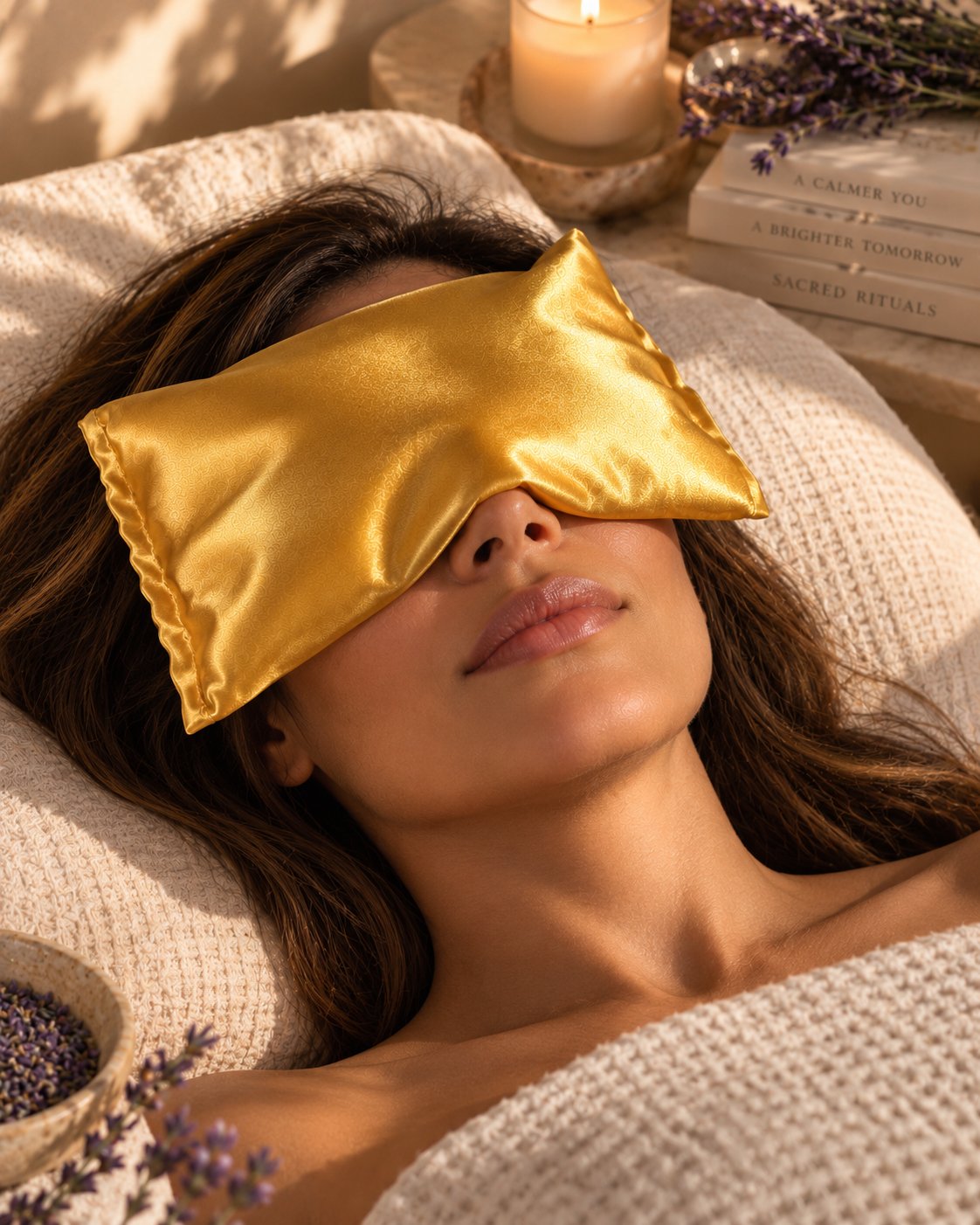 Tranquility Weighted Satin Eye Pillow · Lavender + Flaxseed